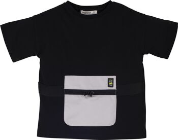 T-shirt garçon noir 1