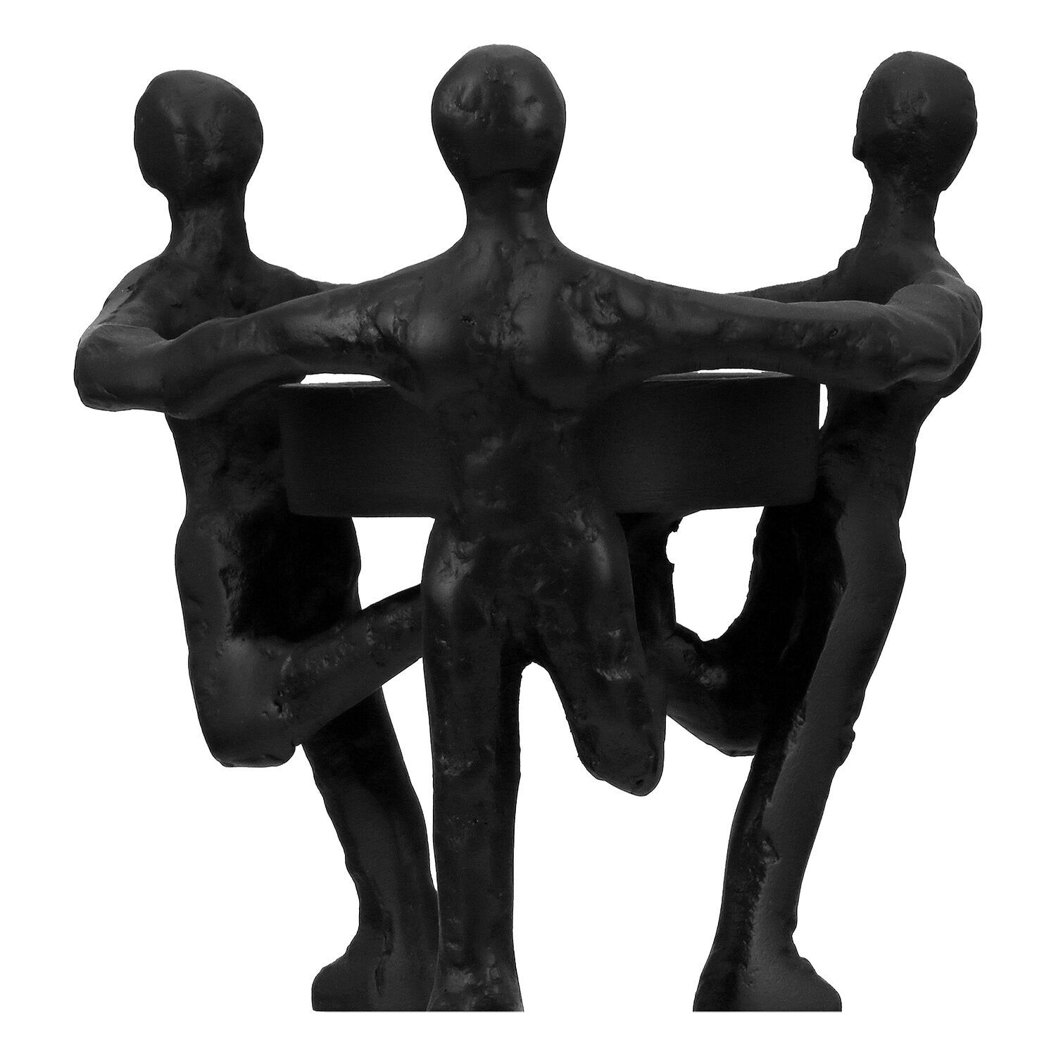 Kerzenleuchter 3 Men, schwarz H.17 cm