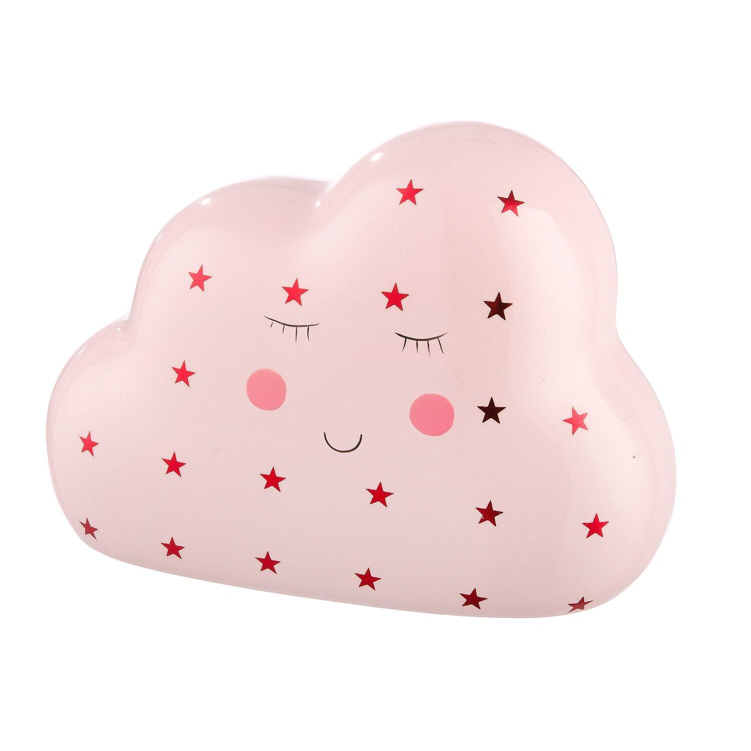 Salvadanaio nuvola smaltata rosa, H.10 centimetri