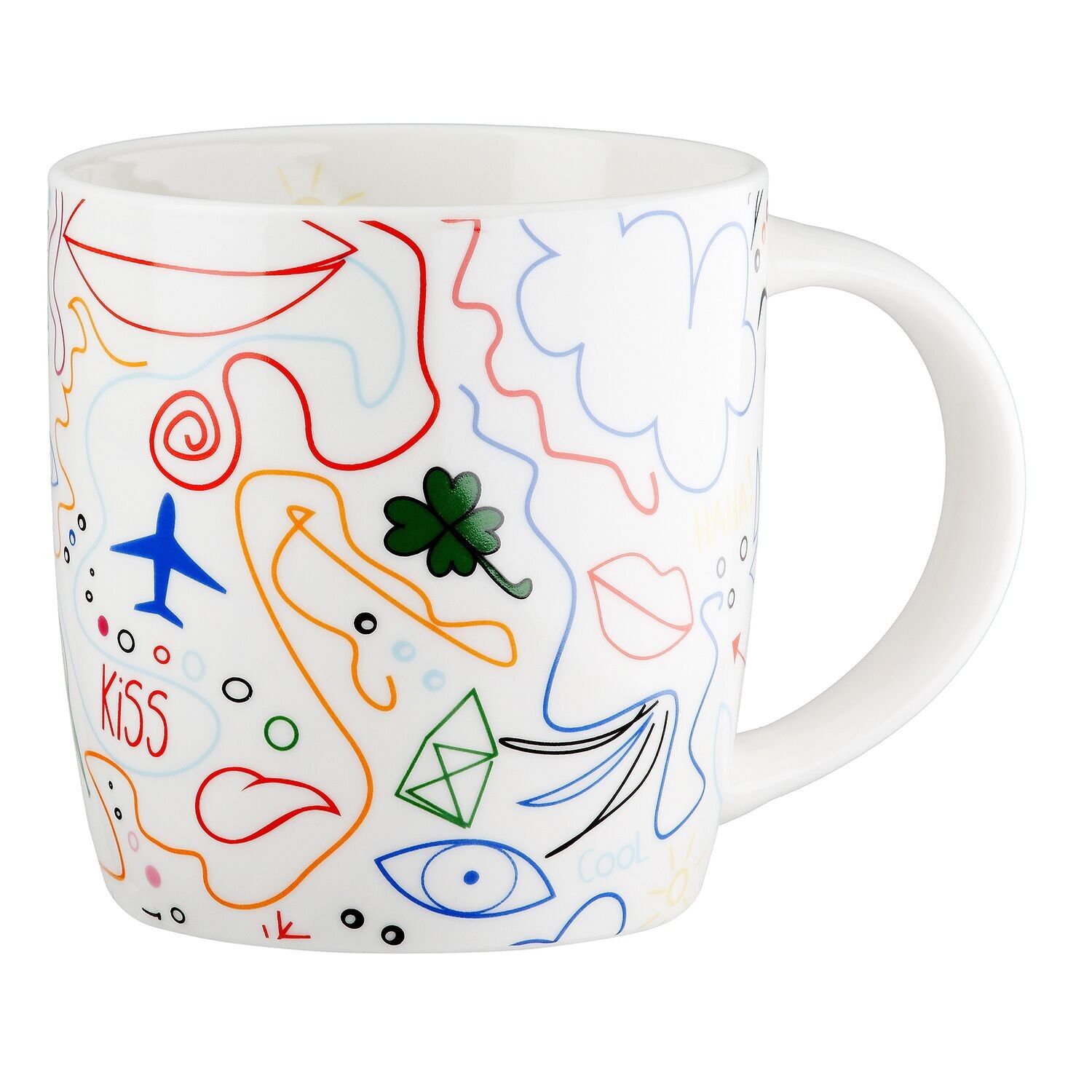 Tazza / Mug Colorata Arte Moderna, H.9 cm