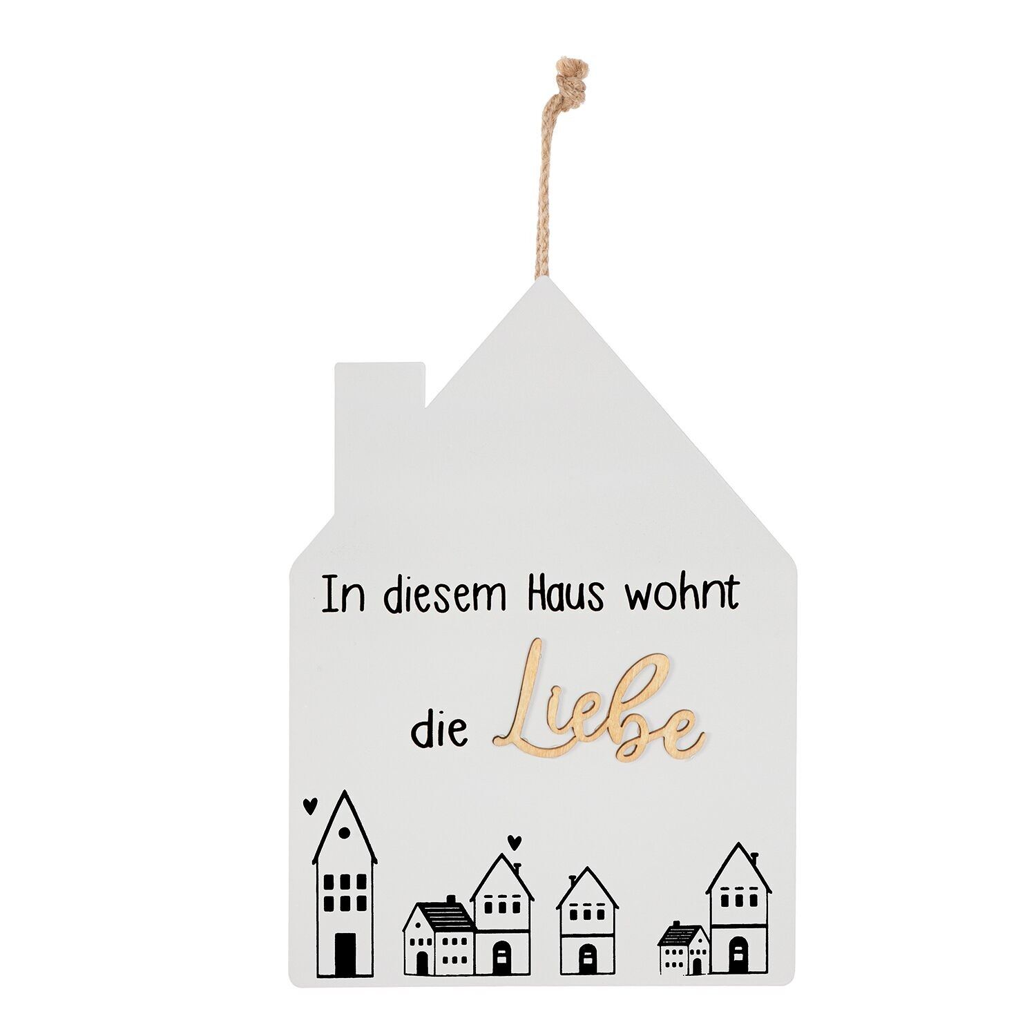 Hänger Haus Liebe, weiß H.26,5 cm