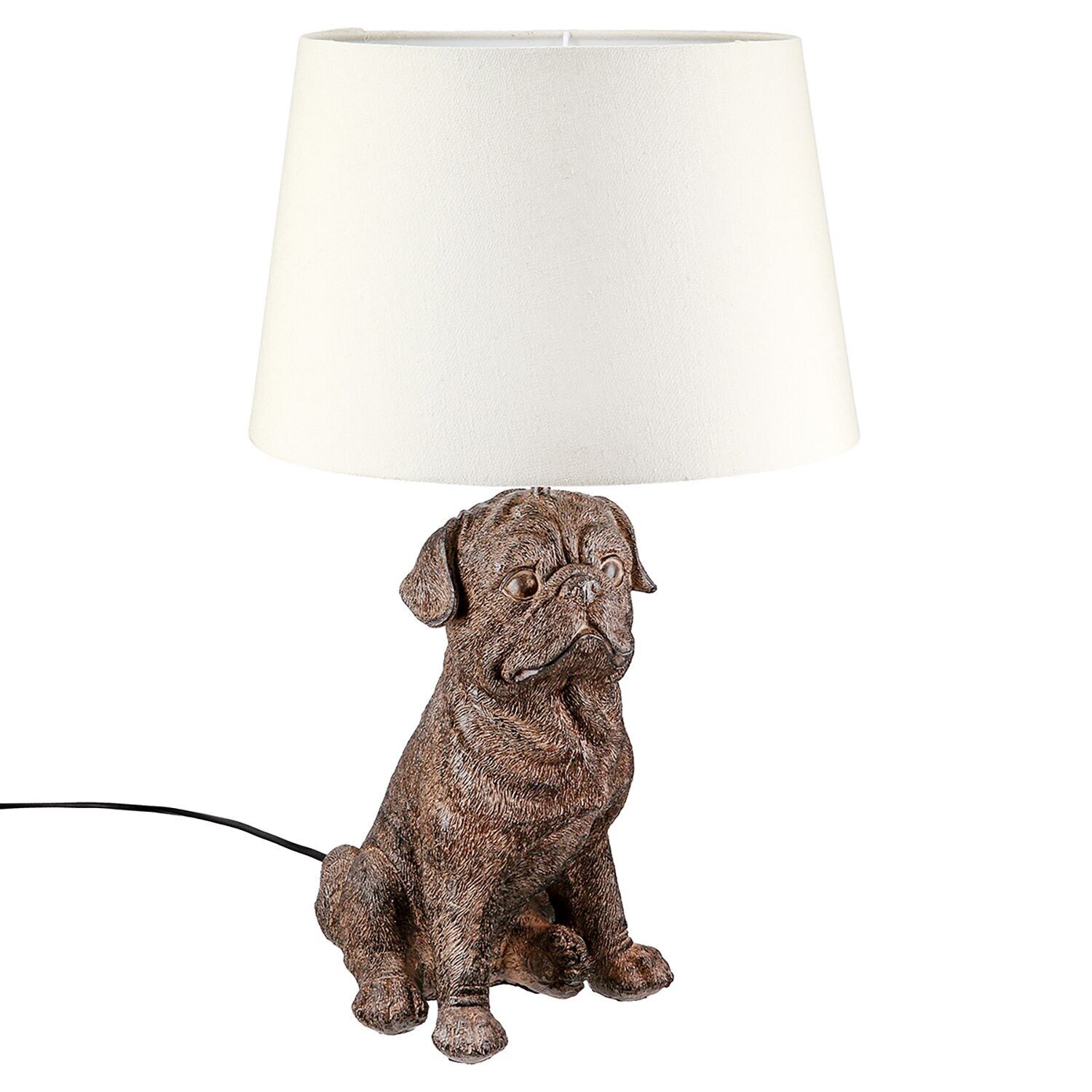Lampada da tavolo cane carlino, H.52 cm