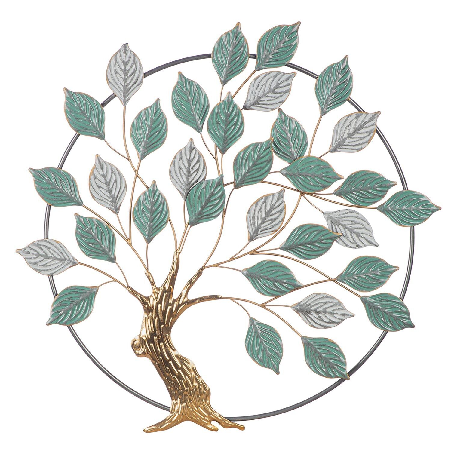 Albero in rilievo a muro in un cerchio, H.70 cm