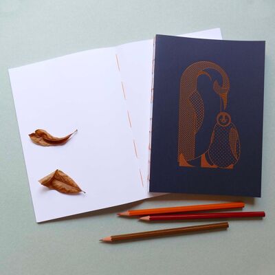 Cuaderno de páginas en blanco clásico pingüino