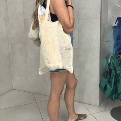 Hemp cheesecloth tote bag