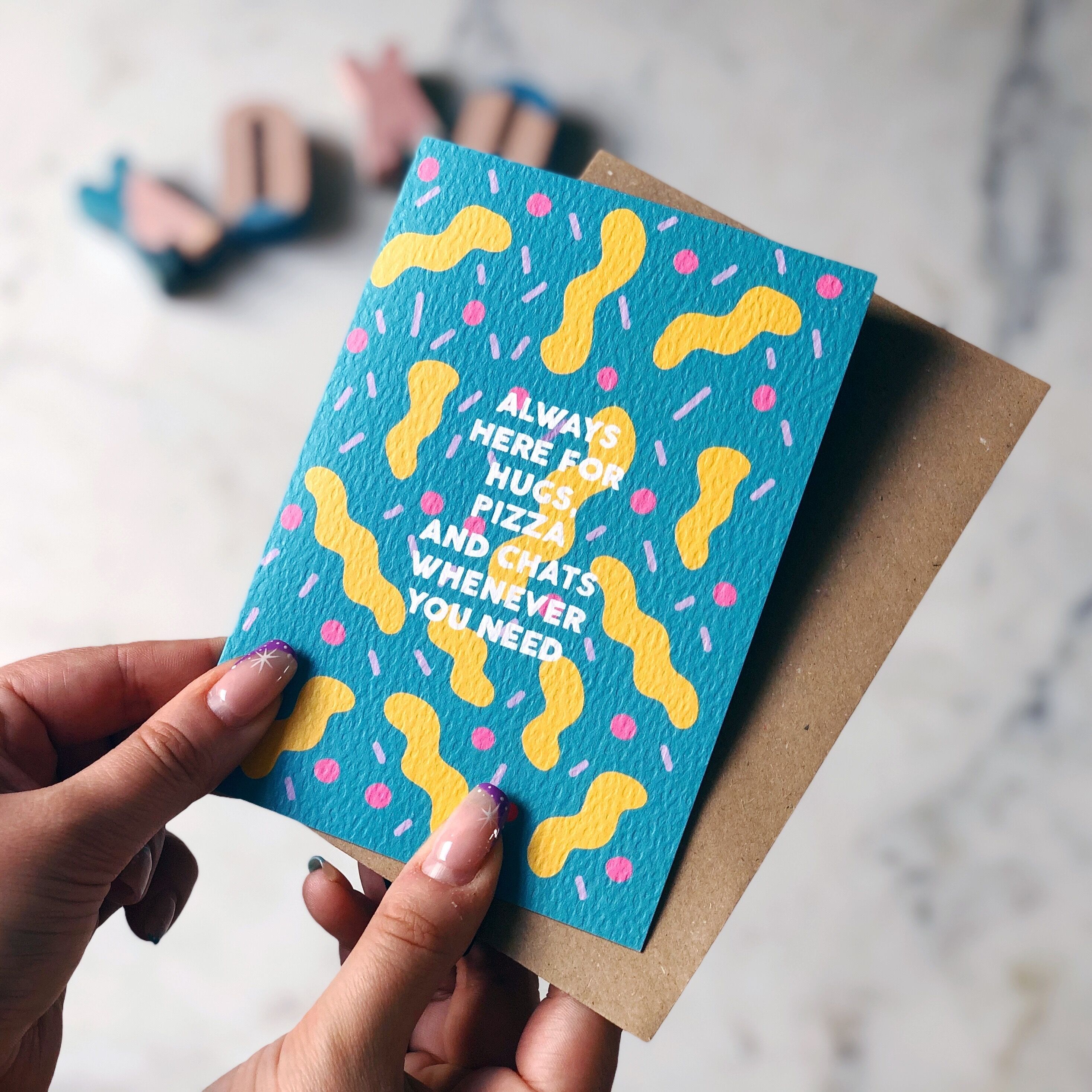 Sempre qui per abbracci, pizza e chiacchiere Card