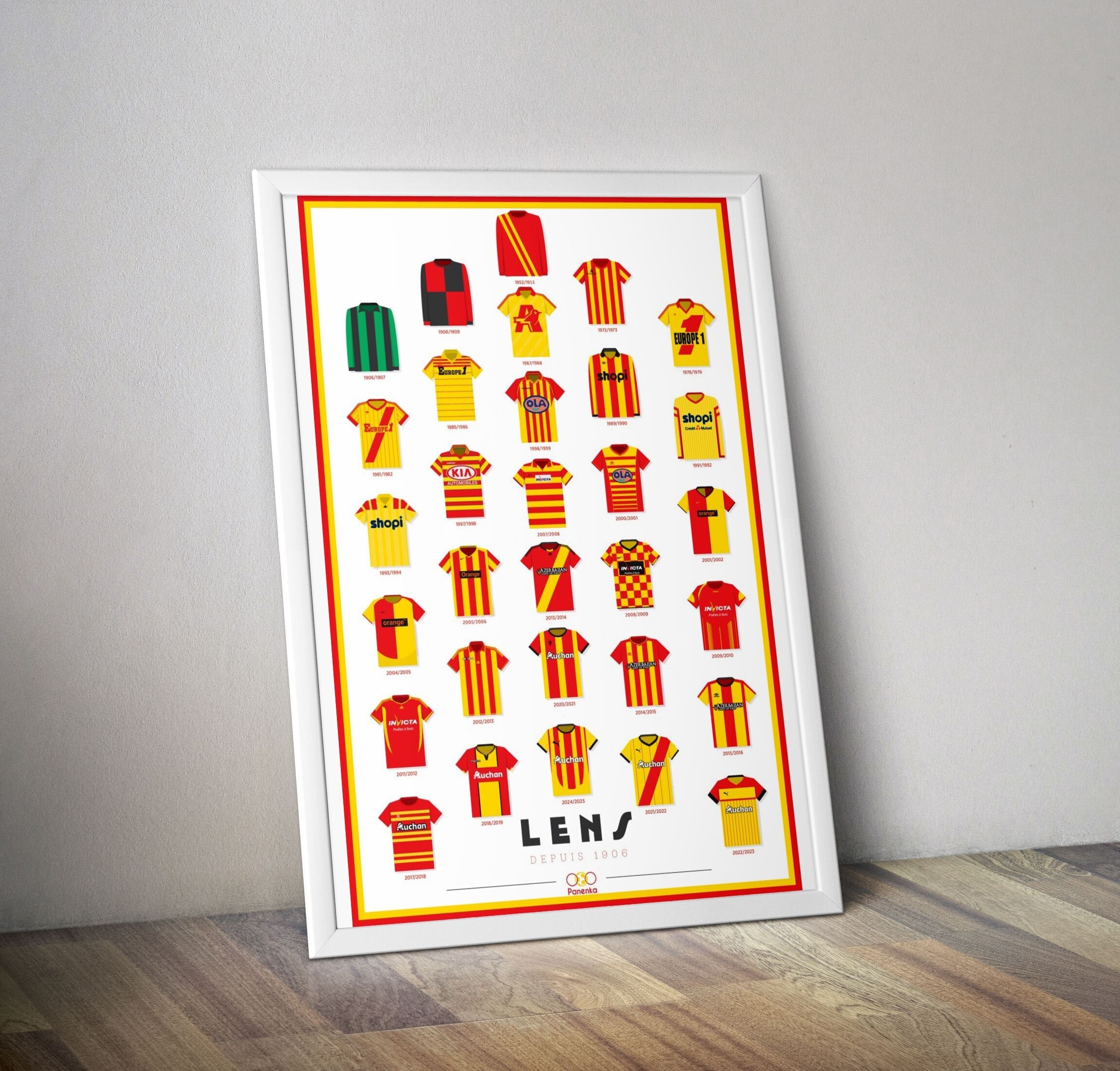 Maillots Racing Club de Lens saison 2024 2025 I Affiche de football