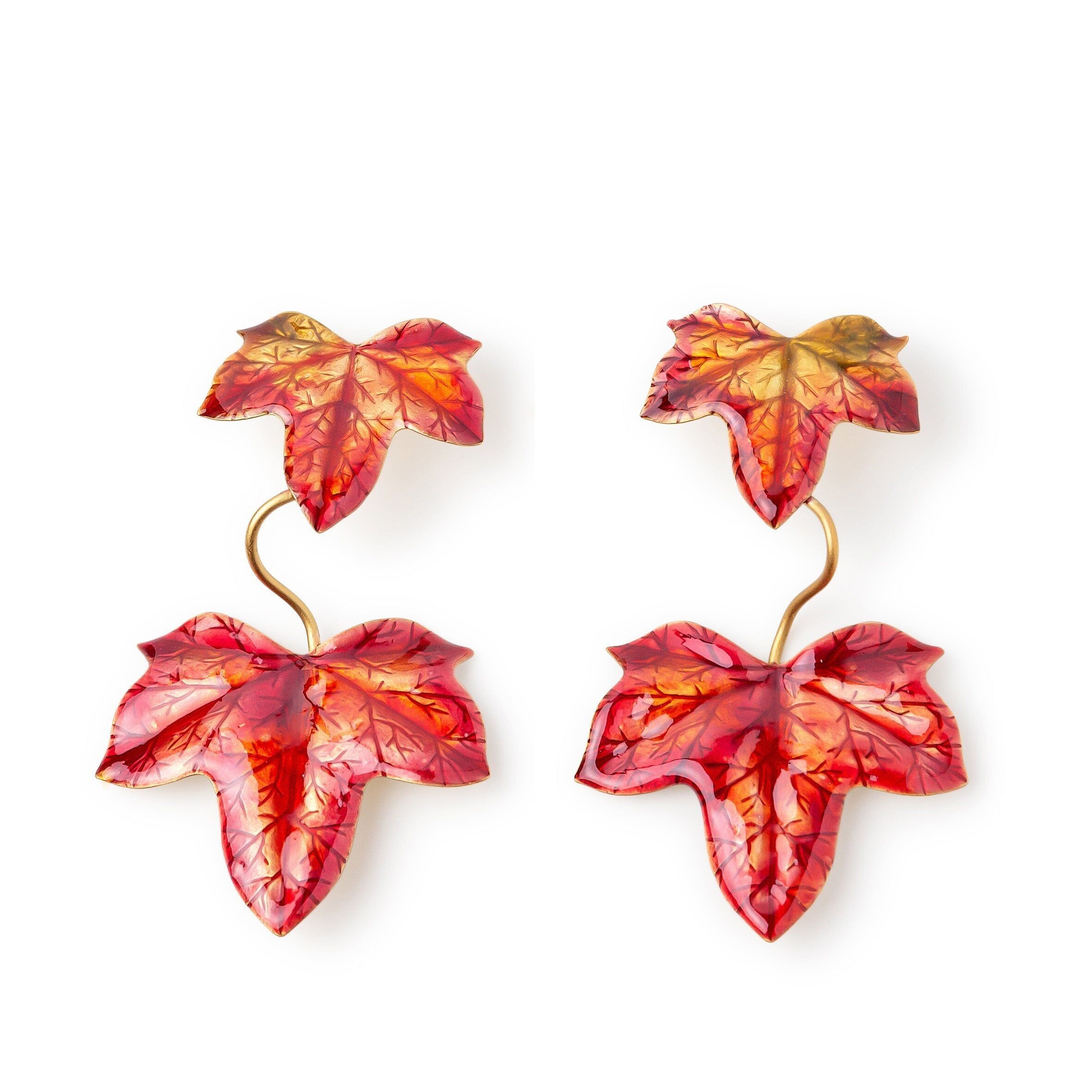 Long Ivy earrings 24ct gold plated