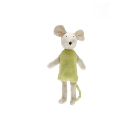 Ratón de juguete de algodón orgánico en verde