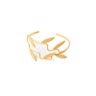 Bracelet feuille en or plaqué or 24 carats