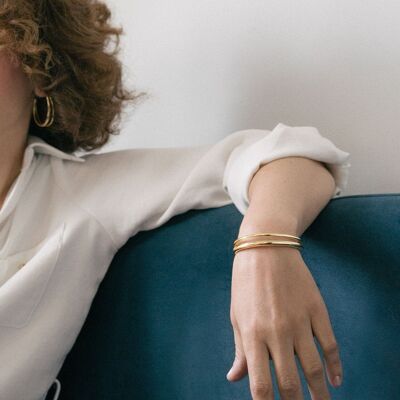 Bracelet tube doré pailleté