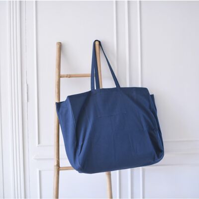 Large customizable tote - Navy blue