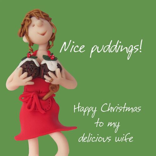 Wife - Nice puddings Christmas card