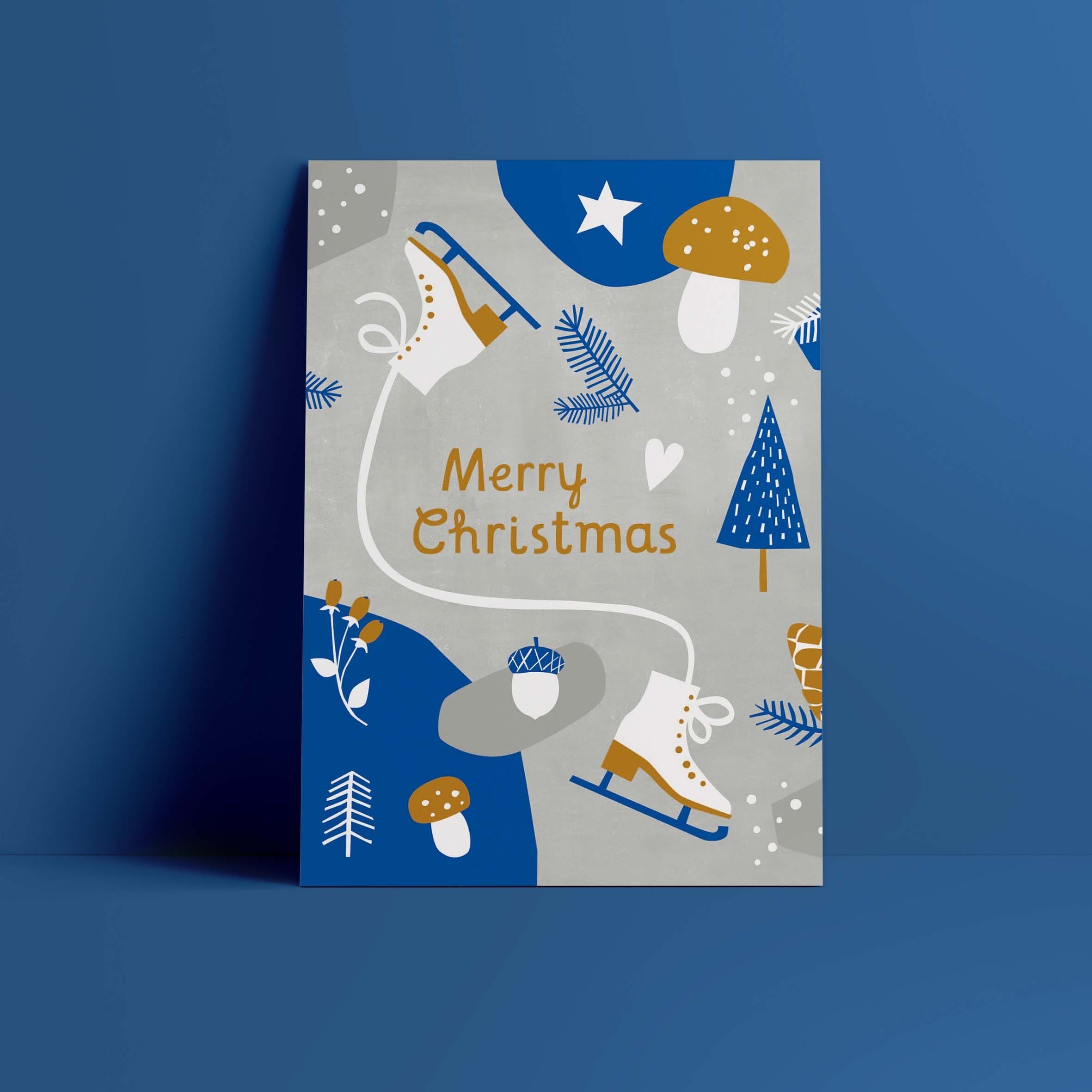 Postal // »Feliz Navidad« patines de hielo