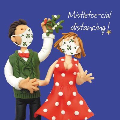 Mistletoe-cial distancing Christmas card