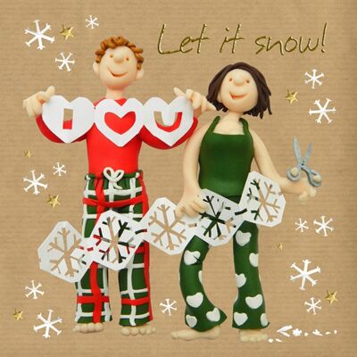Let it snow foiled Christmas card