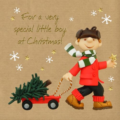Special little boy foiled Christmas card