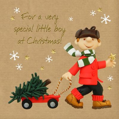 Spezielle Weihnachtskarte für kleine Jungen foliert