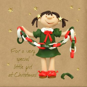Carte de Noël spéciale petite fille déjouée