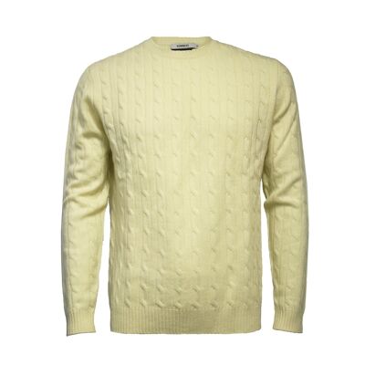 Cashmere Cable Crew Neck Yellow