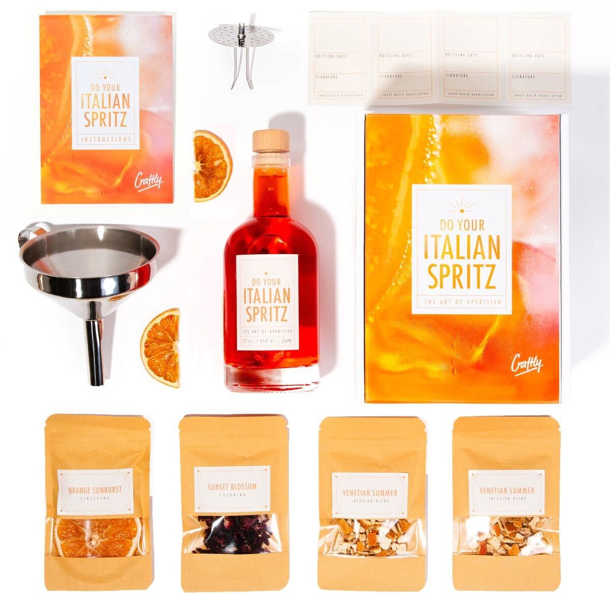 Craftly Italienisches Spritz Infusionskit – Einzigartiges Aperitivo-Erlebnis zu Hause | Set da cocktail fai da te per aperitivo e spritz