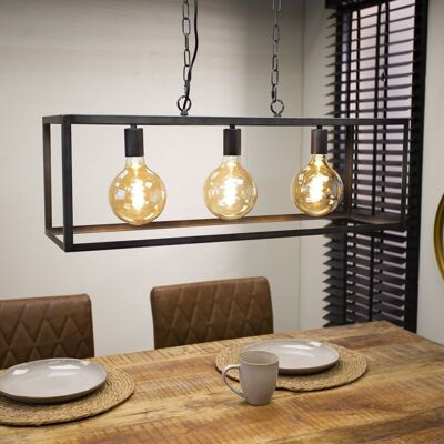 Lampe à suspension industrielle Ginny 3 lumières gris