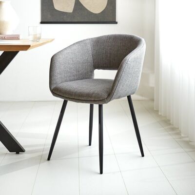 Silla de comedor con asiento en forma de cubo Don gris
