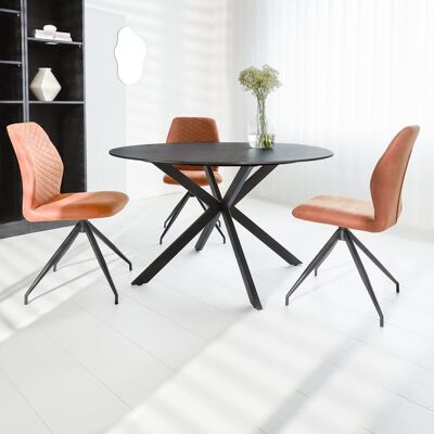 Tavolo da pranzo Yuna aspetto marmo nero - 120 x 120 x 76 cm