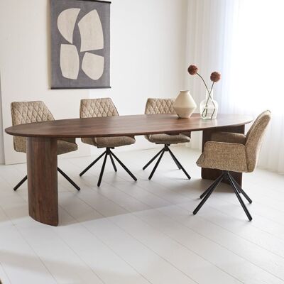 Table à manger Yves Finition Noyer - 260 x 110 x 76 cm