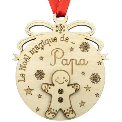 Palla di Natale in legno - Papà