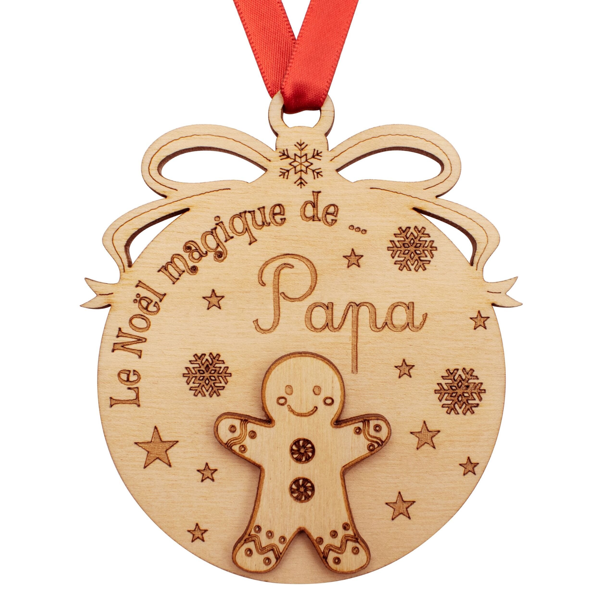 Pallina di Natale in legno - Papà - Idea regalo di Natale per papà