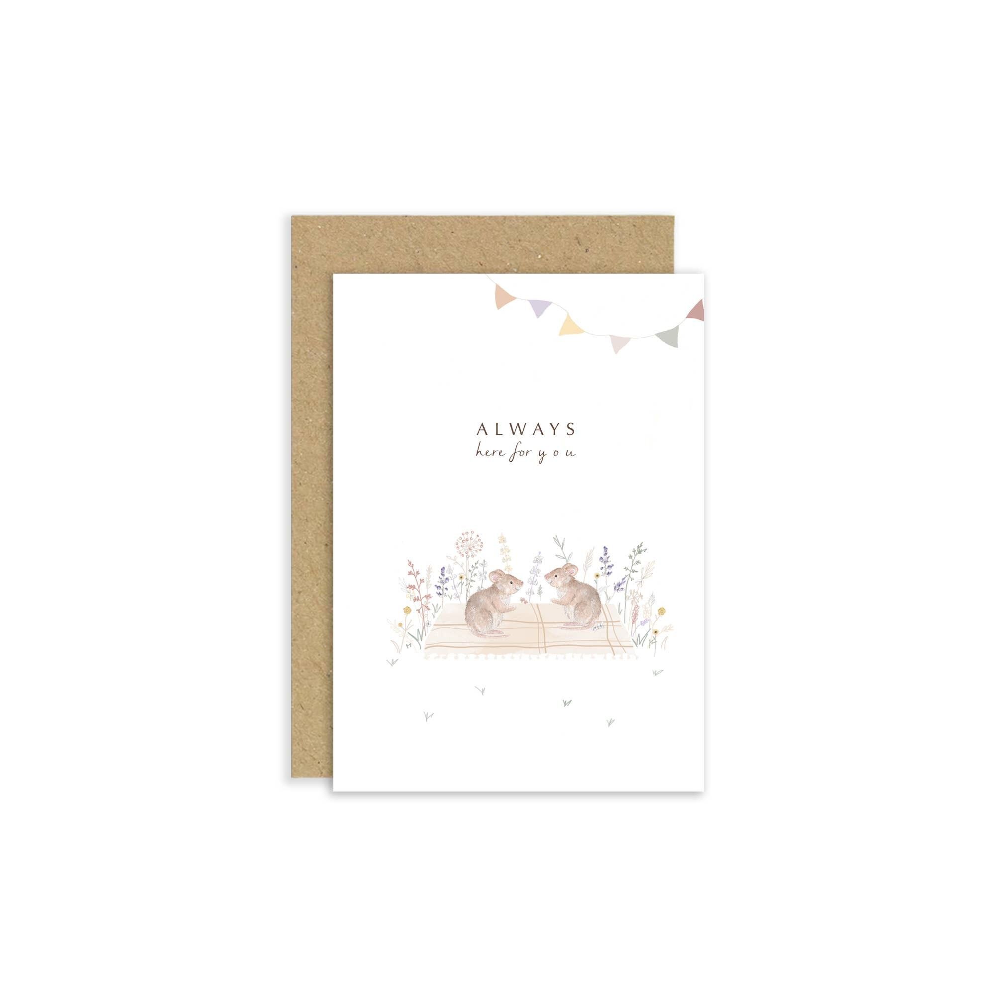 Carte « Toujours là pour toi » | Carte sincère | Carte de la souris