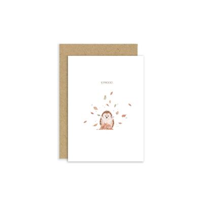 Tarjeta de Yippee | Tarjeta de felicitaciones | Tarjeta de erizo