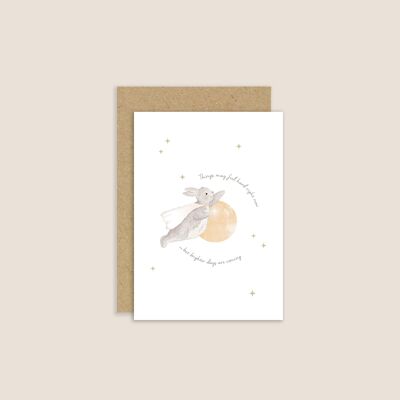 Carte « Des jours meilleurs arrivent » | Carte en feuille d'or | Sentimental