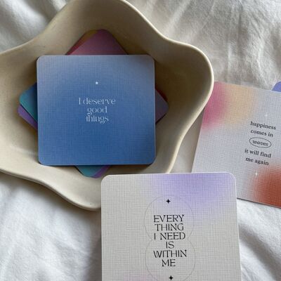 Cartes d'affirmation positives colorées | Cadeau d'affirmation de bien-être