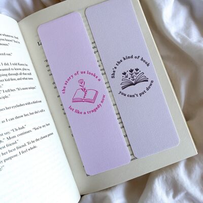 Ella es el tipo de libro que no puedes dejar de leer Marcapáginas | La historia de nosotros | Marcapáginas con letras de Taylor | Marcapáginas minimalista | Cuando Emma se enamora