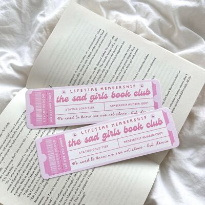 Marcapáginas del club de lectura de las chicas tristes