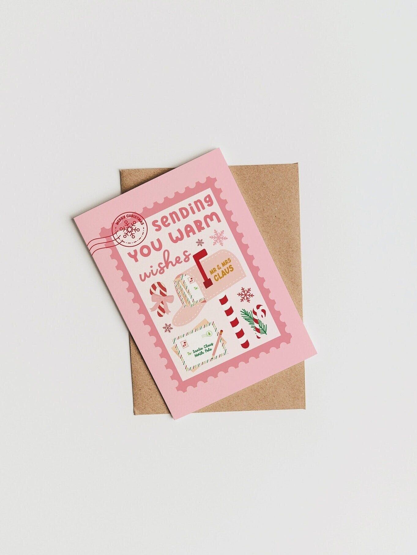 Tarjeta navideña con cálidos deseos