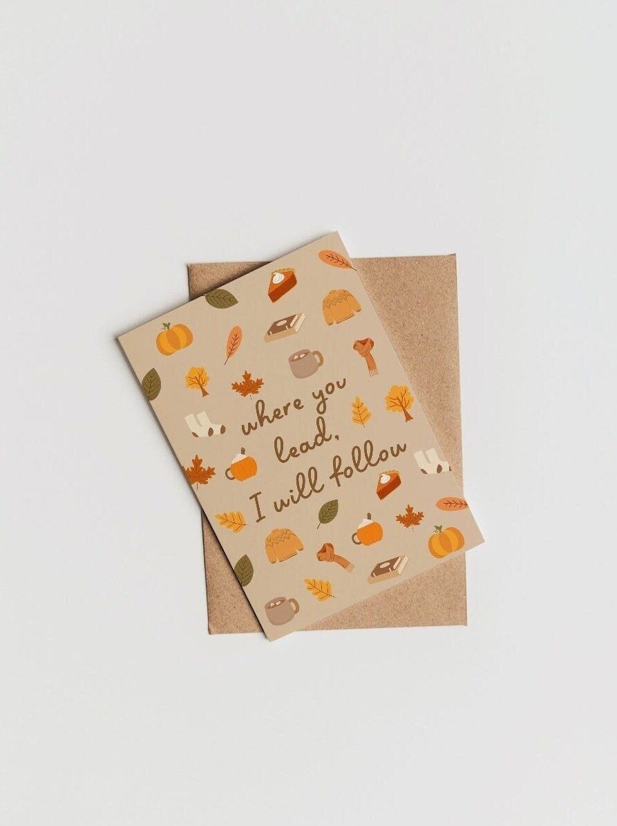 Dove mi condurrai ti seguirò Card | Gilmore Girl Autumn Birthday Card