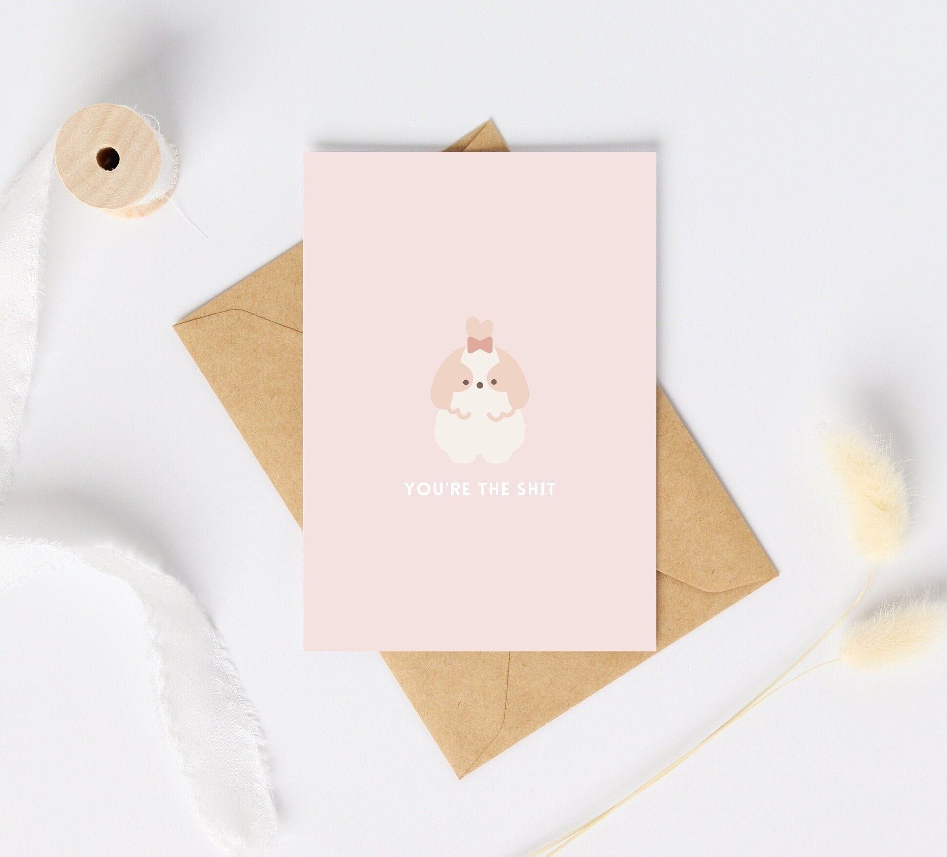 Biglietto di auguri Shih Tzu | Biglietto di auguri Sei la merda