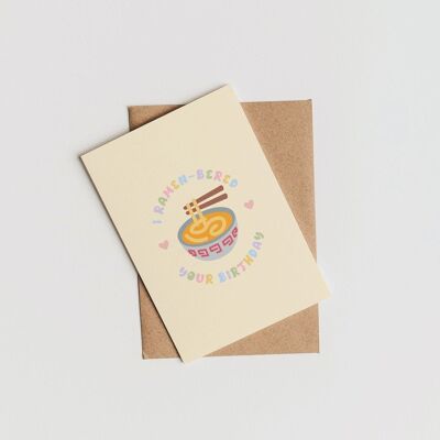 Tarjeta de cumpleaños con ramen | Amante del ramen | Tu tarjeta de cumpleaños me ha encantado