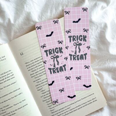 Trick Or Treat Coquette Bow | Cute Halloween Bookmark