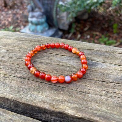 Elastic Lithotherapy Bracelet in Natural Sardonyx