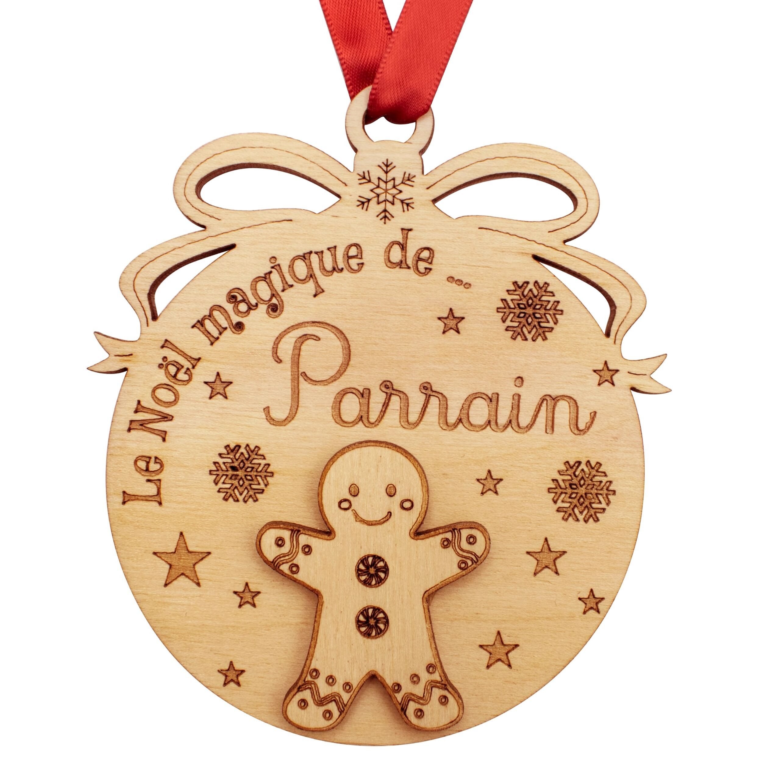 Pallina di Natale in legno - Padrino - Idea regalo di Natale per il Padrino