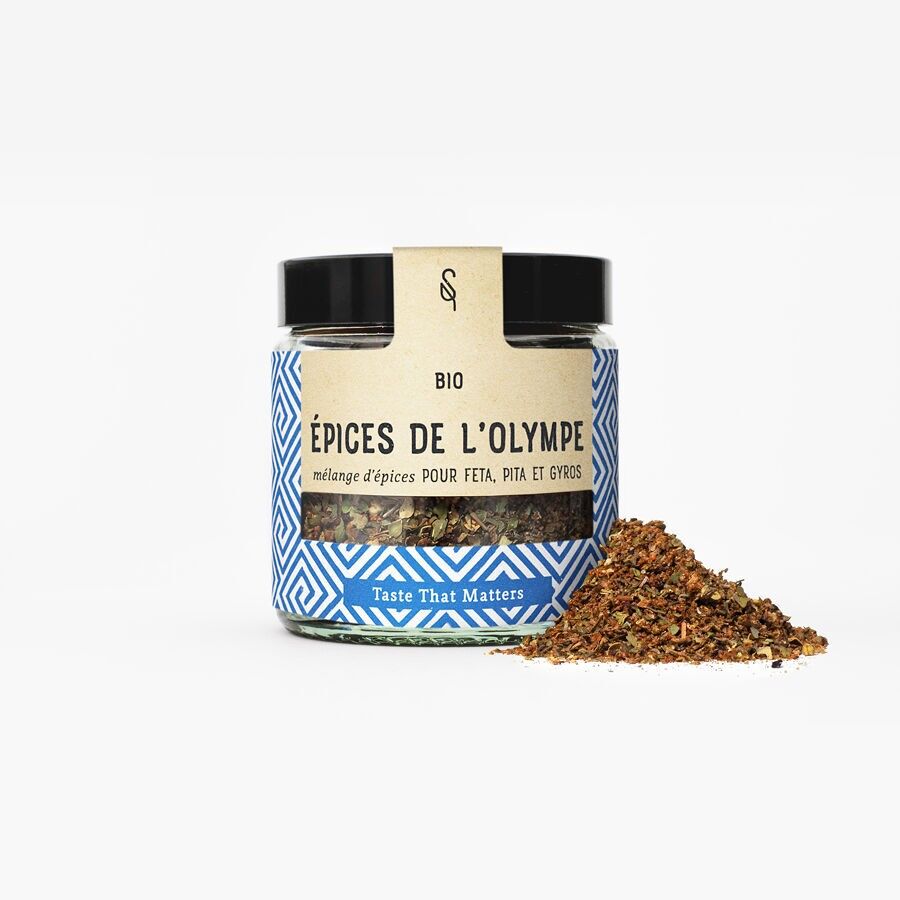 Epices de l'Olympe - Organic spice mix for feta and gyros - 120 ml jar