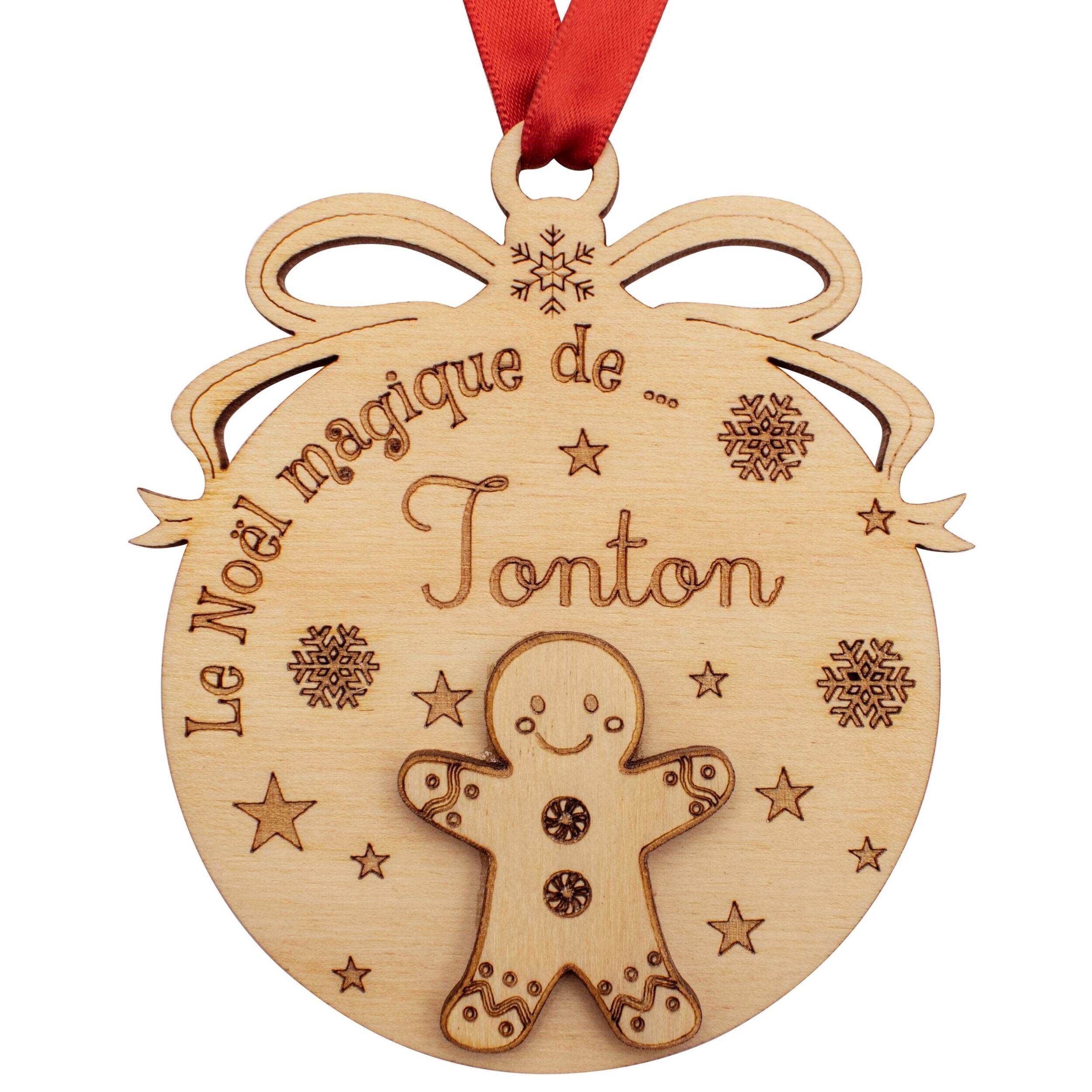 Pallina di Natale in legno - Zio - Idea regalo di Natale per lo zio