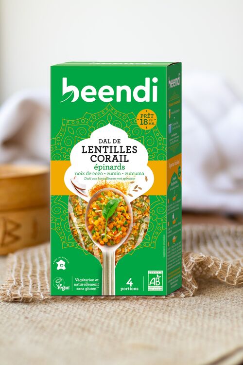 beendi prêt-à-cuisiner Dal de LENTILLES CORAIL aux épinards 250g*