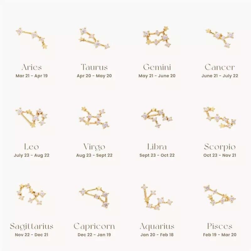 Boucles d'oreilles à tige Zodiac
