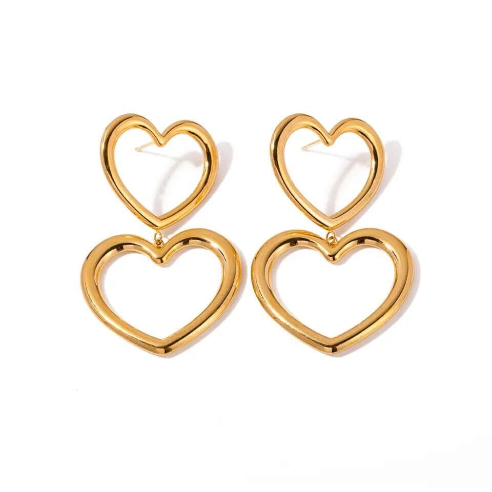 Orecchini Doppio Cuore