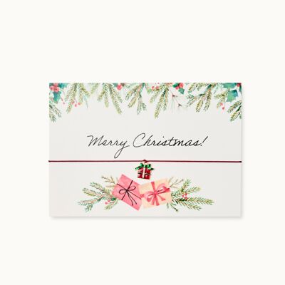 Scheda braccialetto: foglie di buon Natale